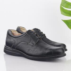 Johnston Murphy Mens Shuler Oxfords Size 11 M Black Leather Split Toe Comfy Shoe